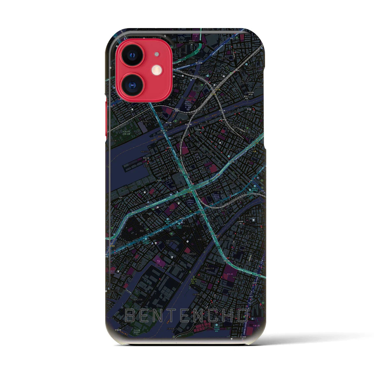 【弁天町(大阪府)】地図柄iPhoneケース(バックカバータイプ)