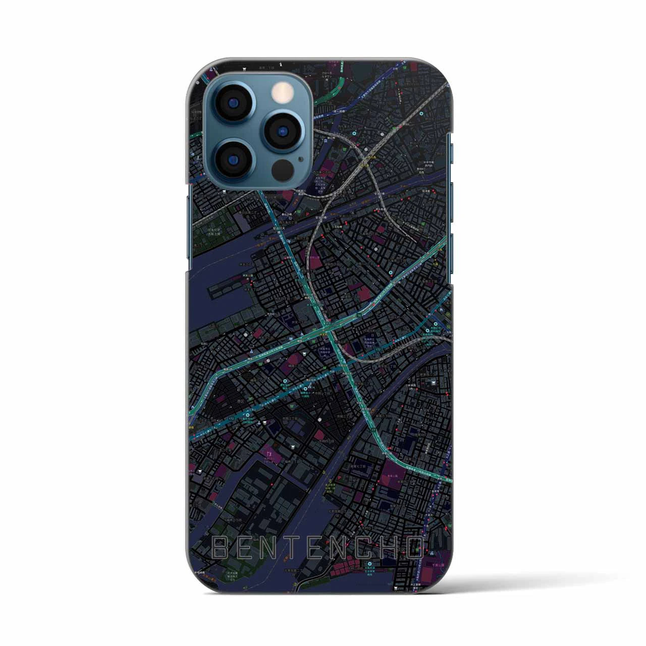 【弁天町(大阪府)】地図柄iPhoneケース(バックカバータイプ)