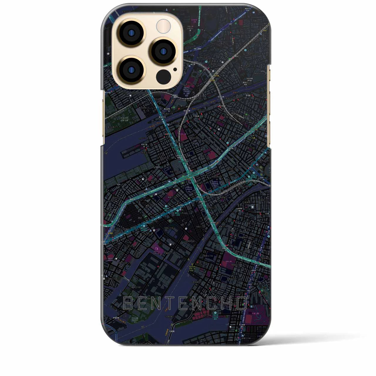 【弁天町(大阪府)】地図柄iPhoneケース(バックカバータイプ)