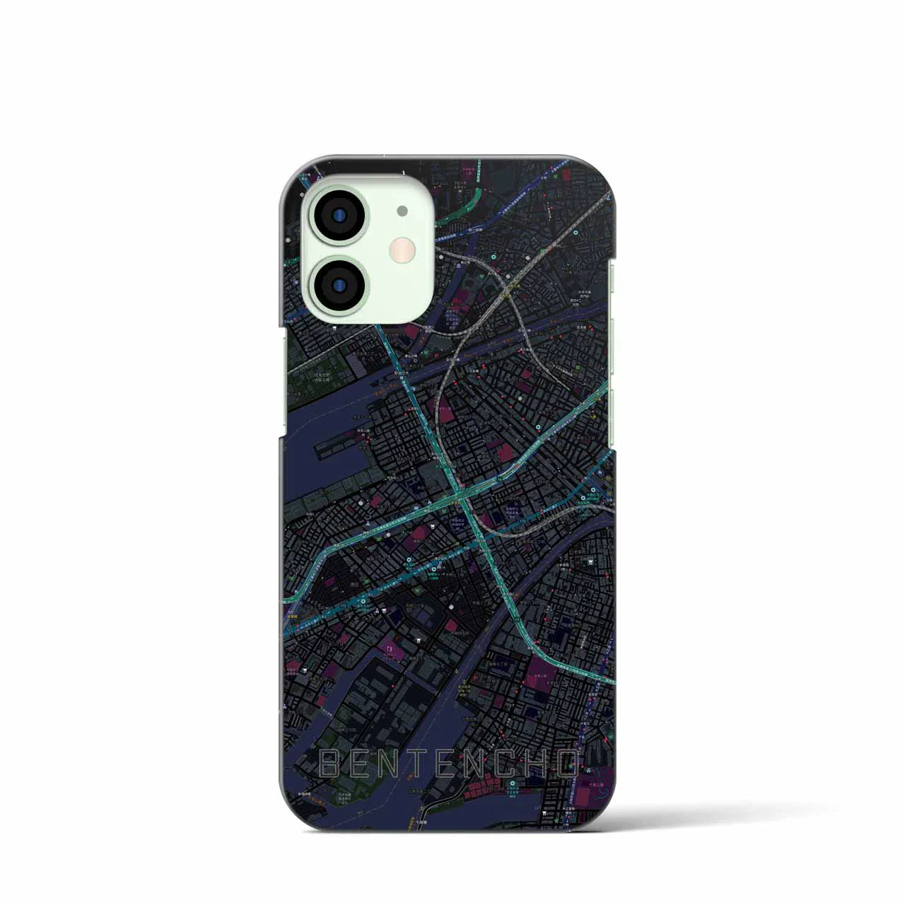 【弁天町(大阪府)】地図柄iPhoneケース(バックカバータイプ)