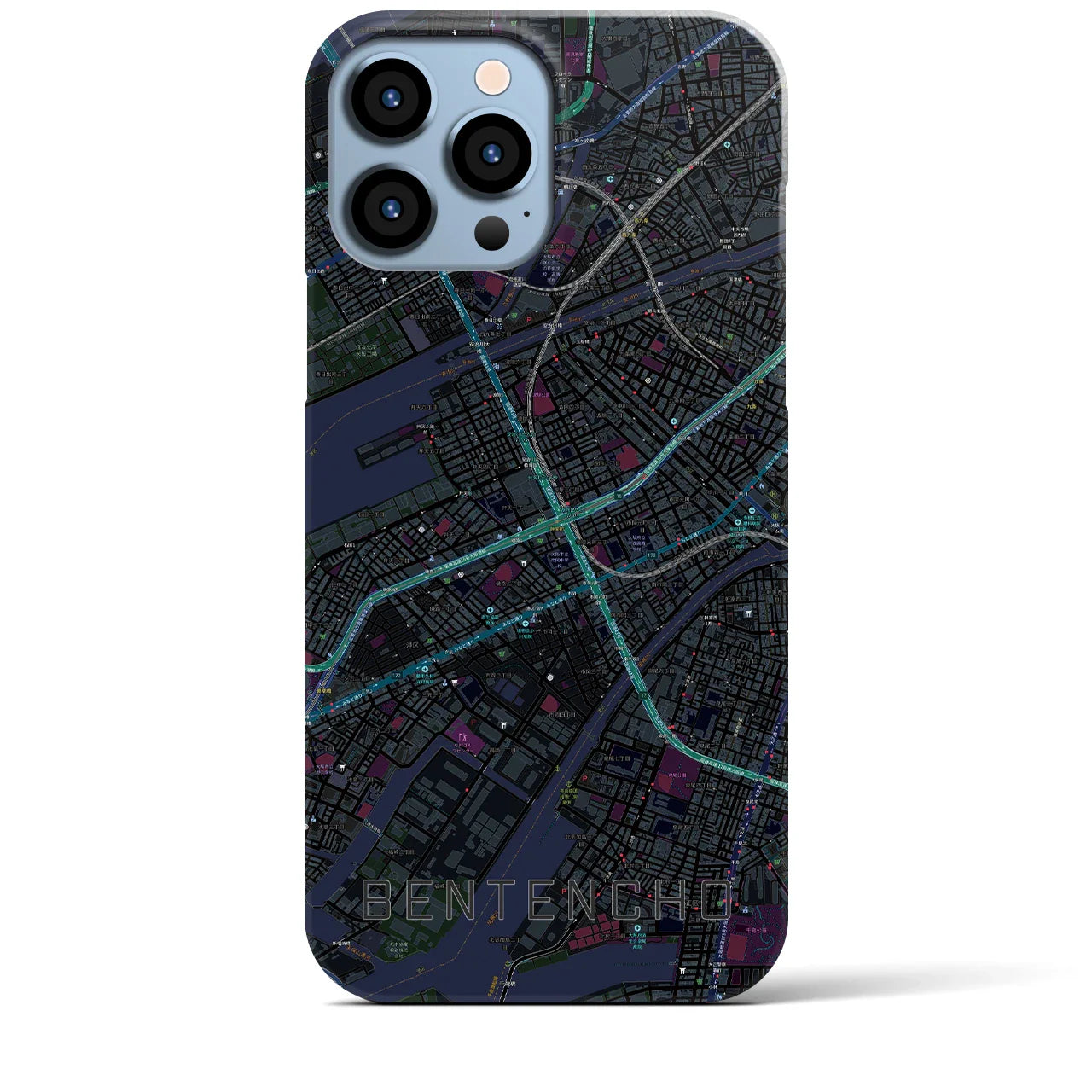 【弁天町(大阪府)】地図柄iPhoneケース(バックカバータイプ)