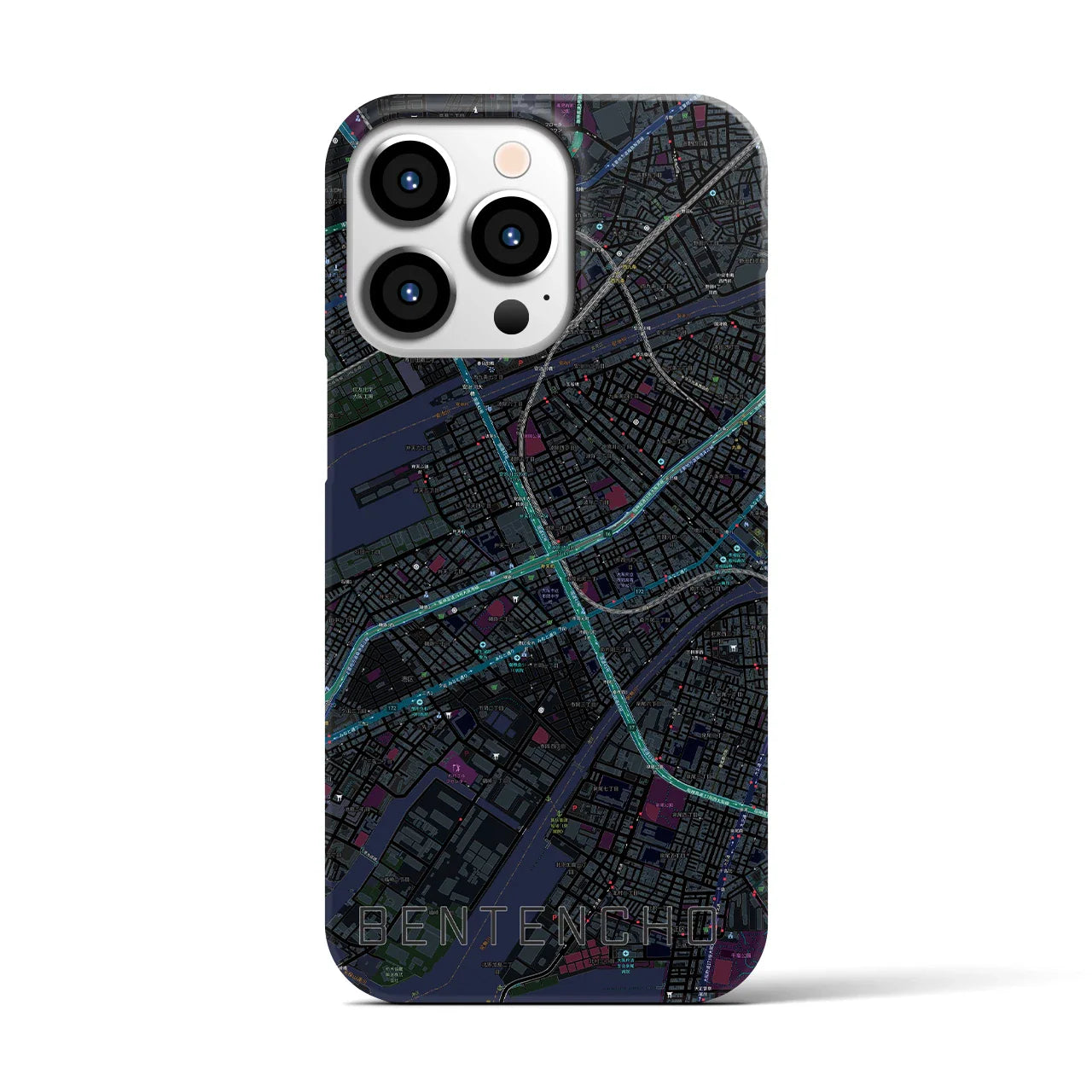 【弁天町(大阪府)】地図柄iPhoneケース(バックカバータイプ)