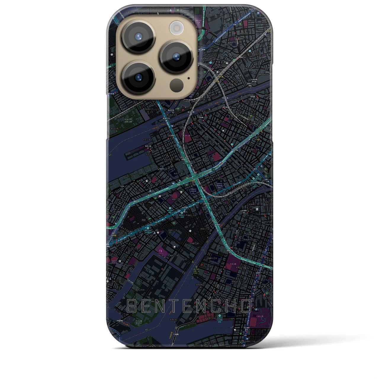 【弁天町(大阪府)】地図柄iPhoneケース(バックカバータイプ)