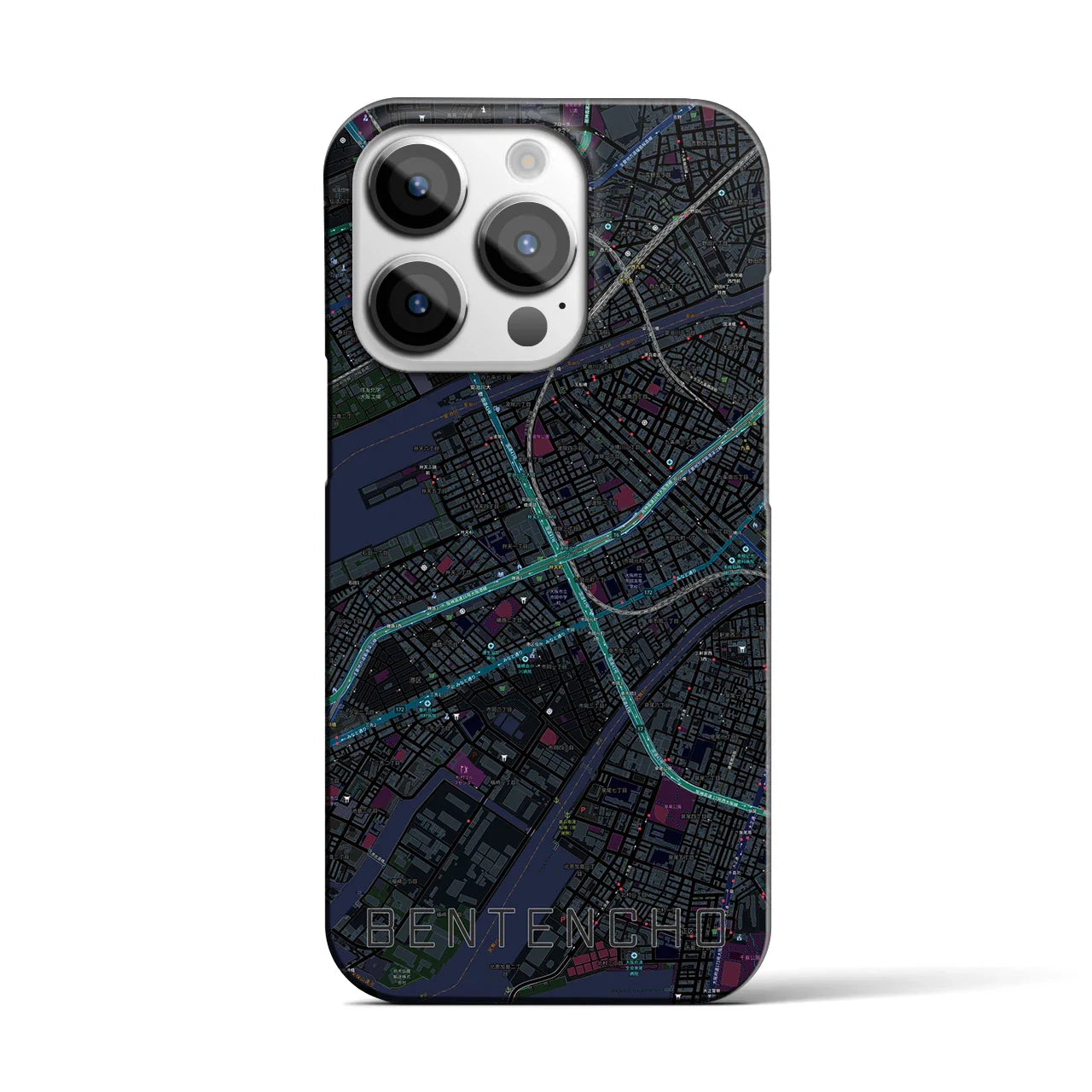 【弁天町(大阪府)】地図柄iPhoneケース(バックカバータイプ)