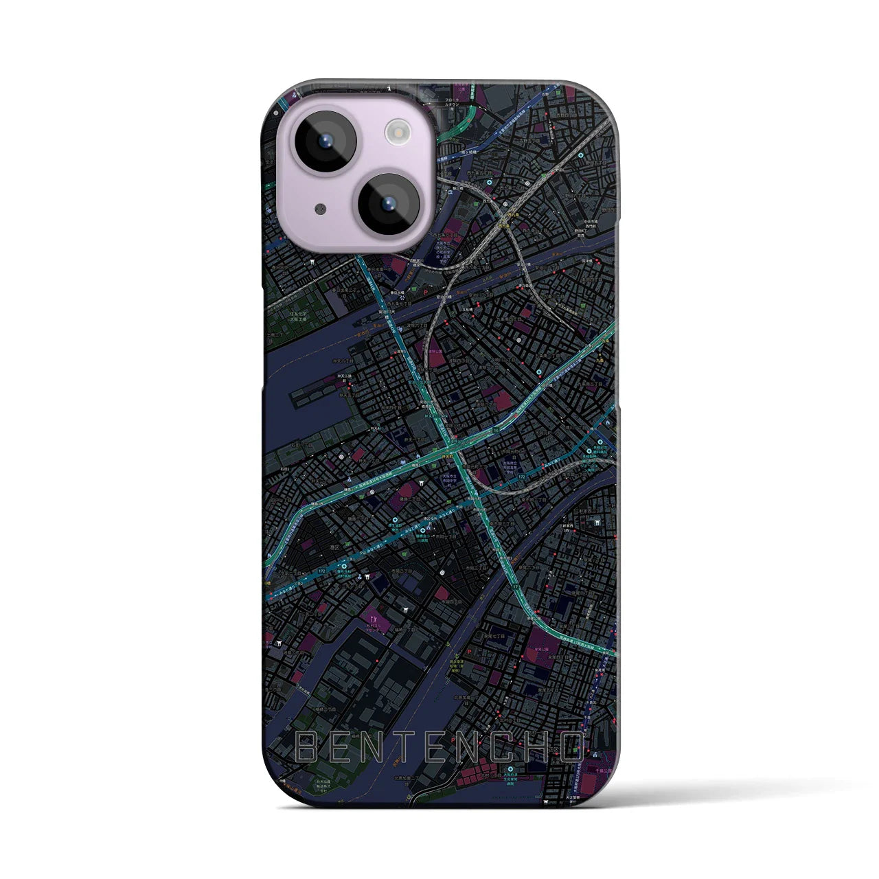 【弁天町(大阪府)】地図柄iPhoneケース(バックカバータイプ)