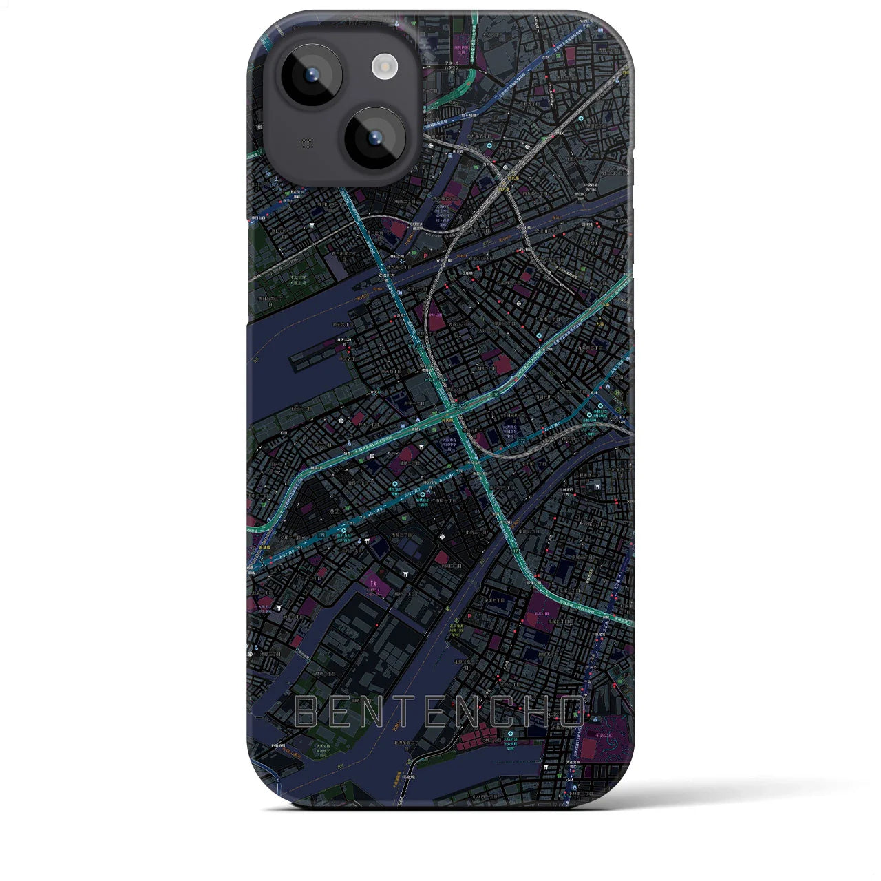 【弁天町(大阪府)】地図柄iPhoneケース(バックカバータイプ)