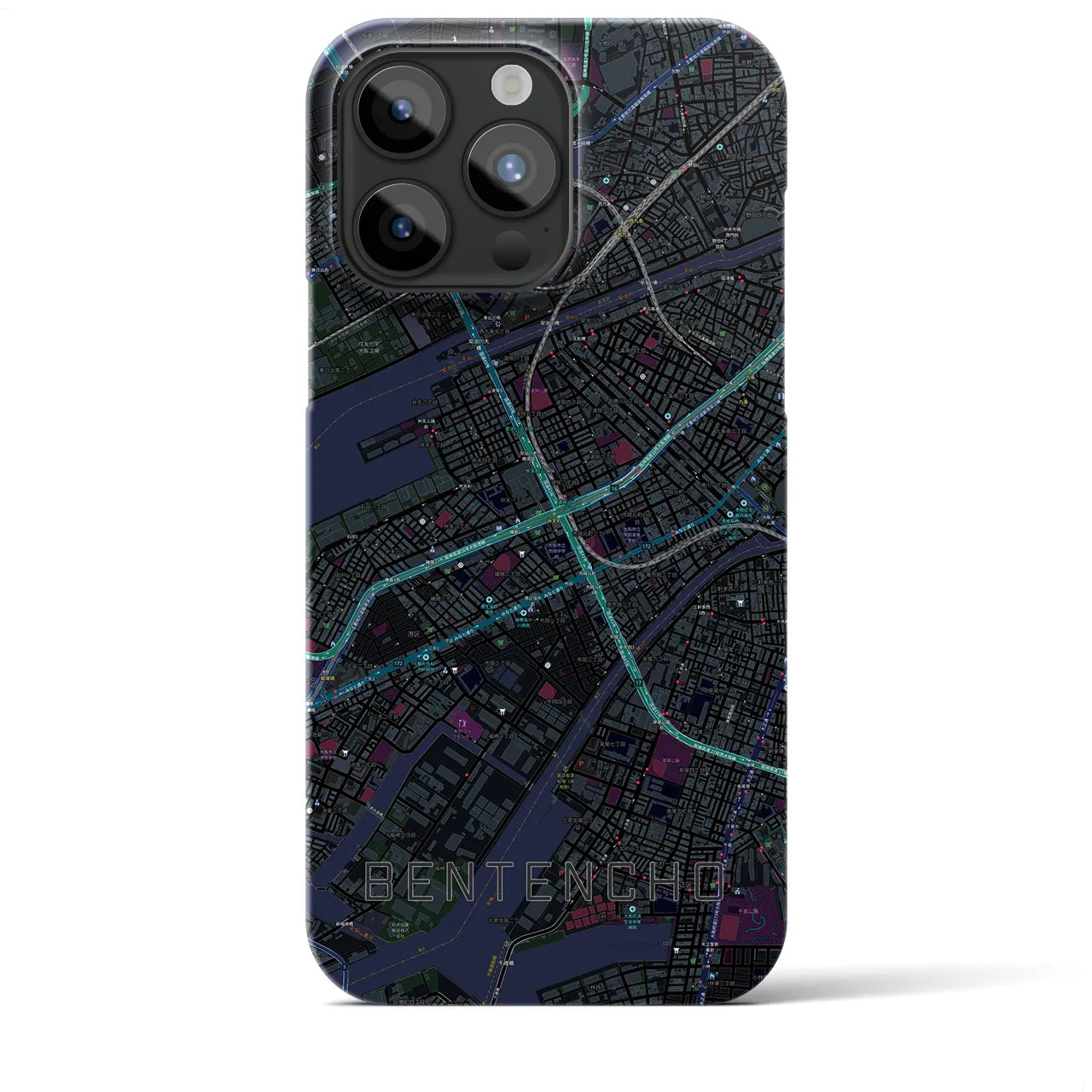 【弁天町(大阪府)】地図柄iPhoneケース(バックカバータイプ)