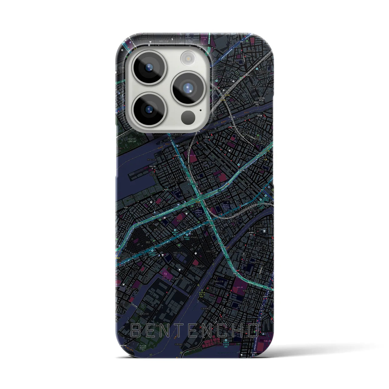 【弁天町(大阪府)】地図柄iPhoneケース(バックカバータイプ)
