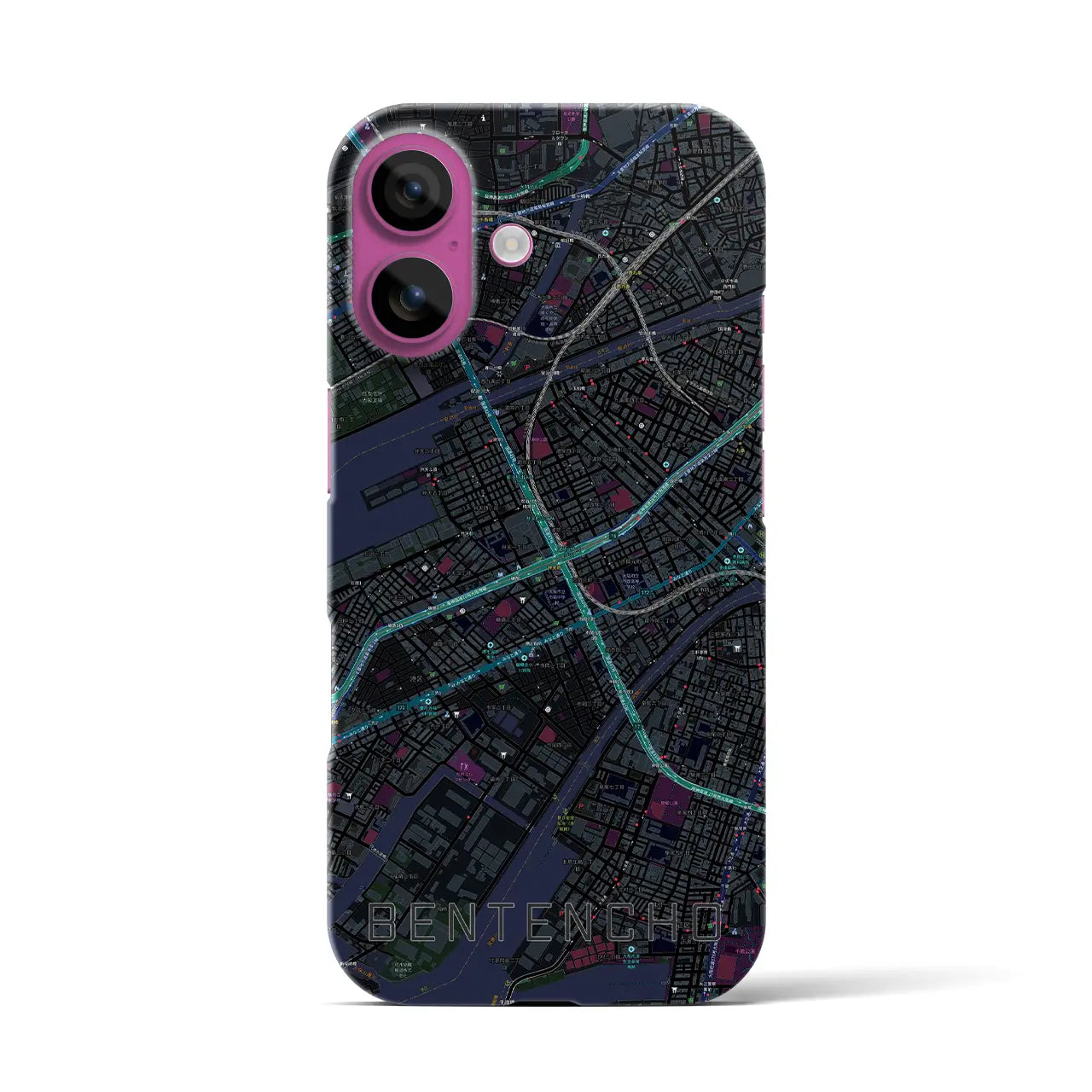 【弁天町(大阪府)】地図柄iPhoneケース(バックカバータイプ)