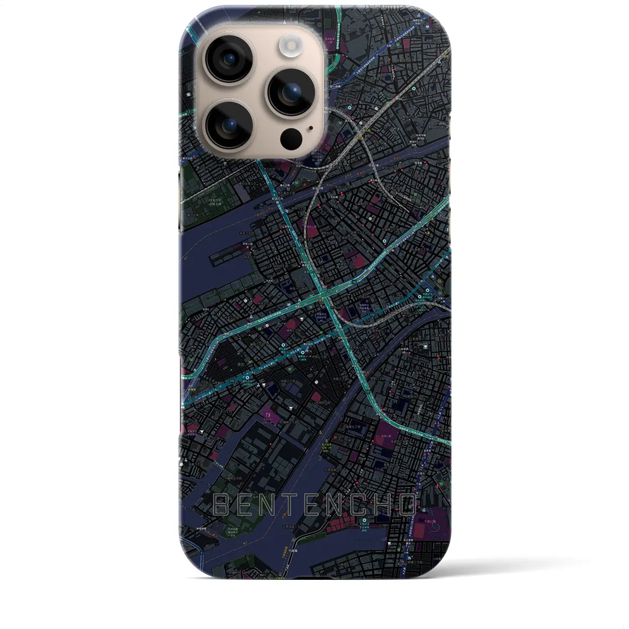 【弁天町(大阪府)】地図柄iPhoneケース(バックカバータイプ)