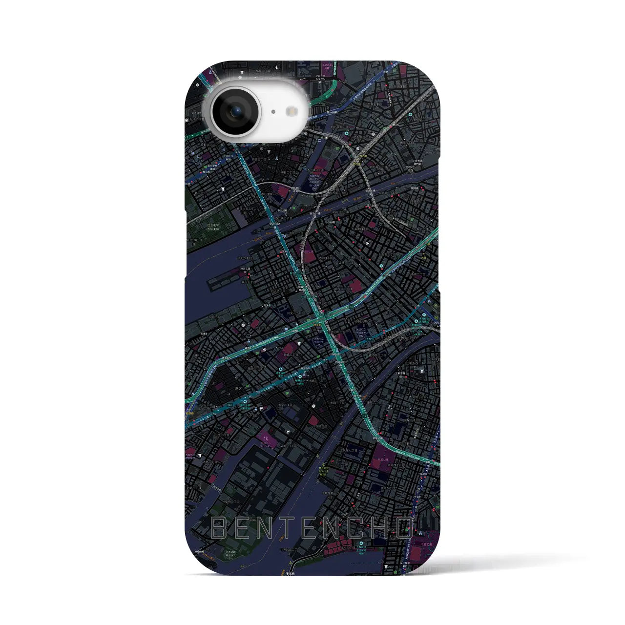 【弁天町(大阪府)】地図柄iPhoneケース(バックカバータイプ)