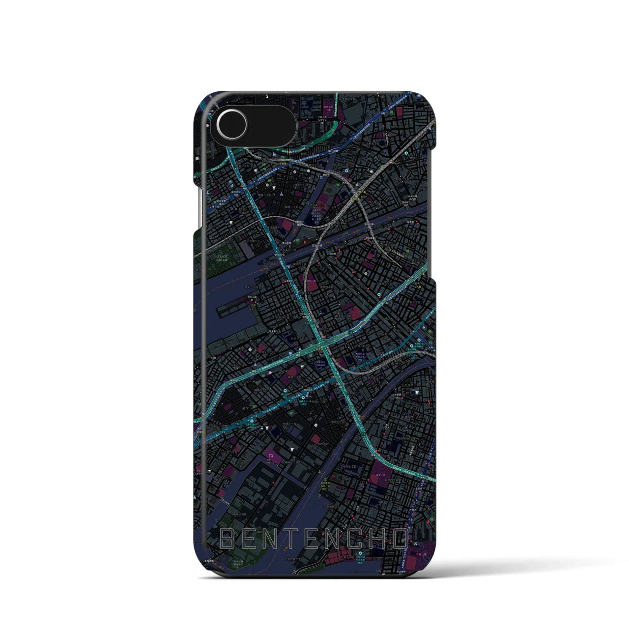 【弁天町(大阪府)】地図柄iPhoneケース(バックカバータイプ)