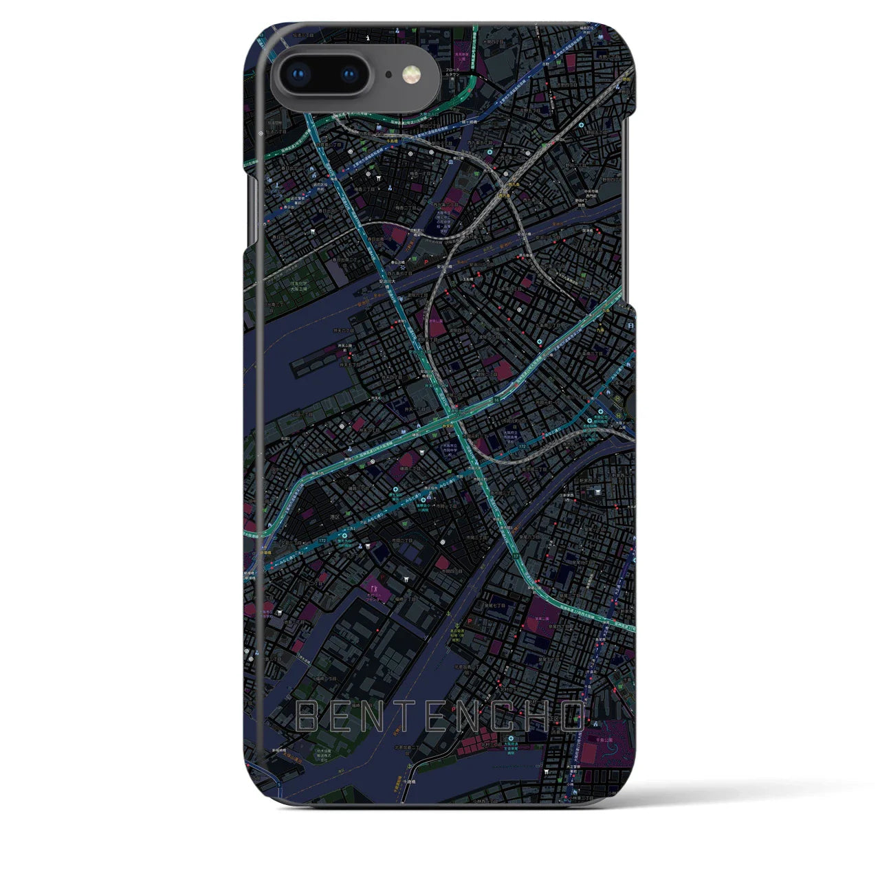 【弁天町(大阪府)】地図柄iPhoneケース(バックカバータイプ)