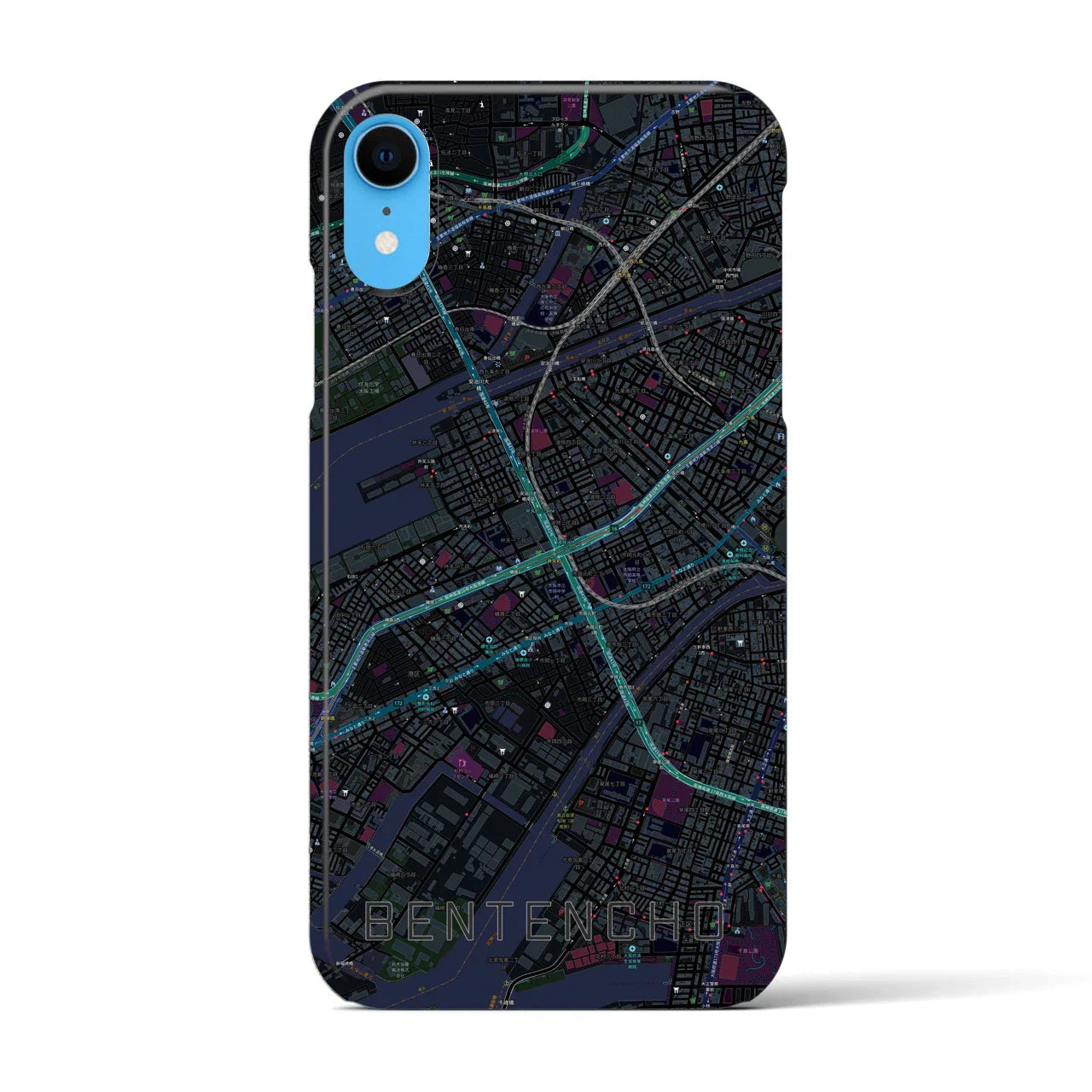 【弁天町(大阪府)】地図柄iPhoneケース(バックカバータイプ)