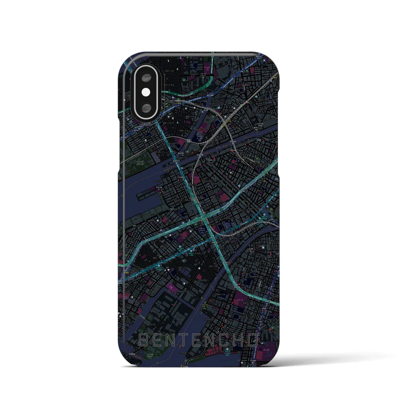 【弁天町(大阪府)】地図柄iPhoneケース(バックカバータイプ)