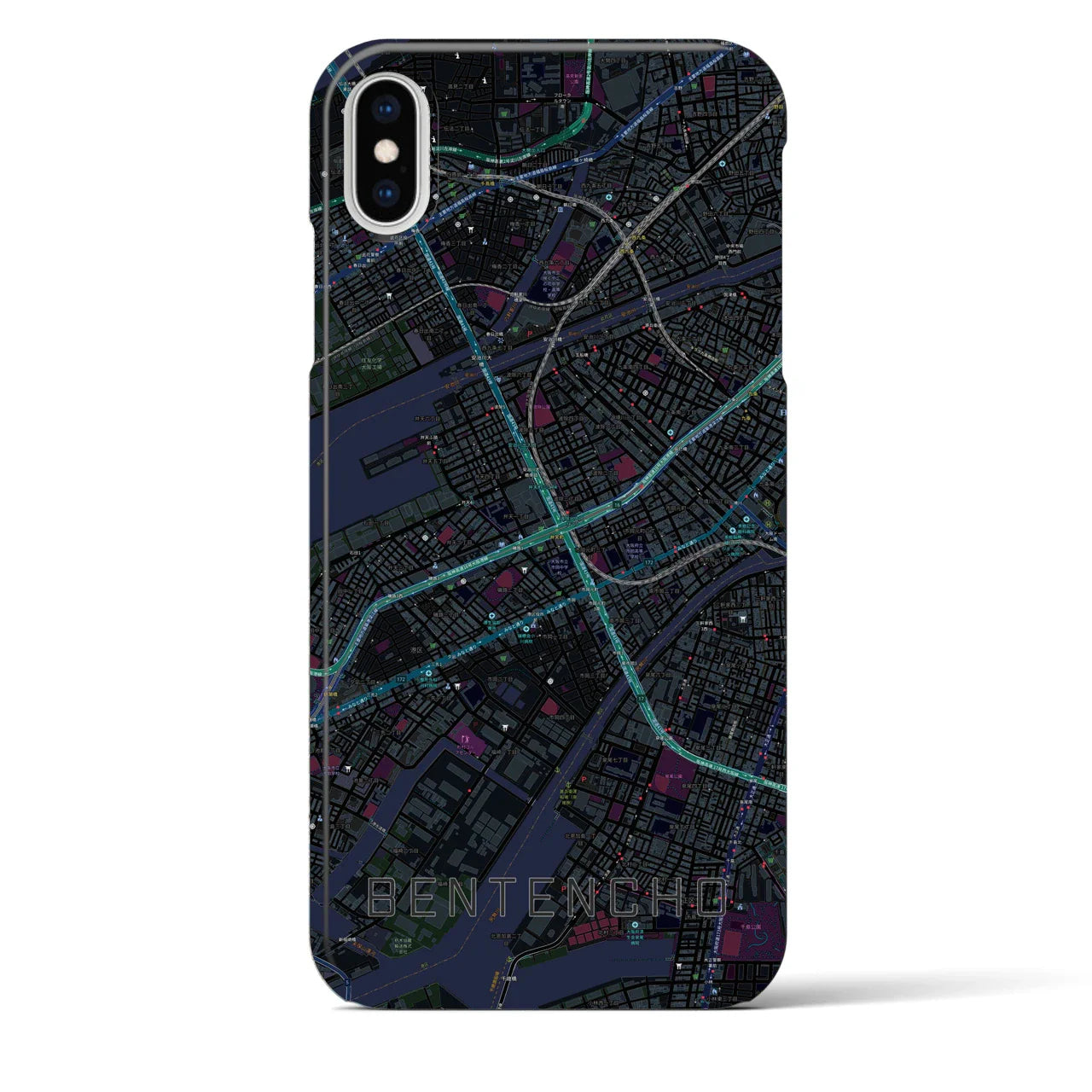 【弁天町(大阪府)】地図柄iPhoneケース(バックカバータイプ)