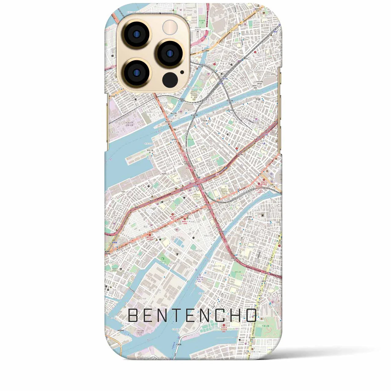 【弁天町(大阪府)】地図柄iPhoneケース(バックカバータイプ)