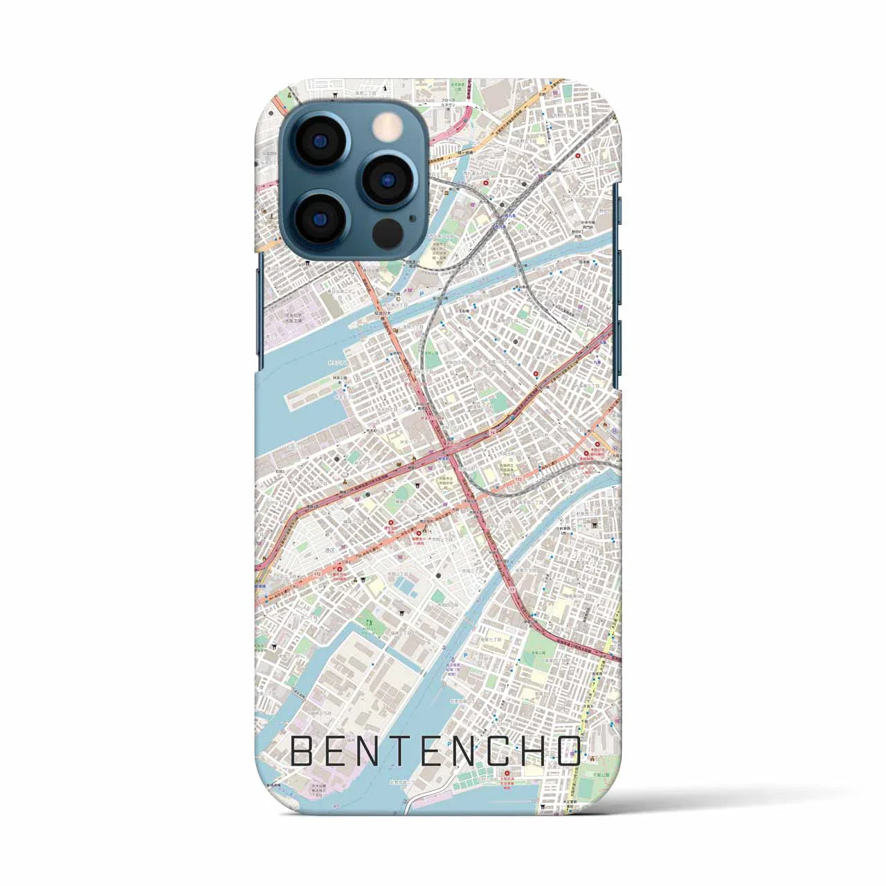 【弁天町(大阪府)】地図柄iPhoneケース(バックカバータイプ)