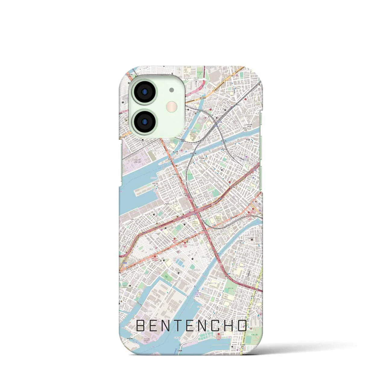【弁天町(大阪府)】地図柄iPhoneケース(バックカバータイプ)