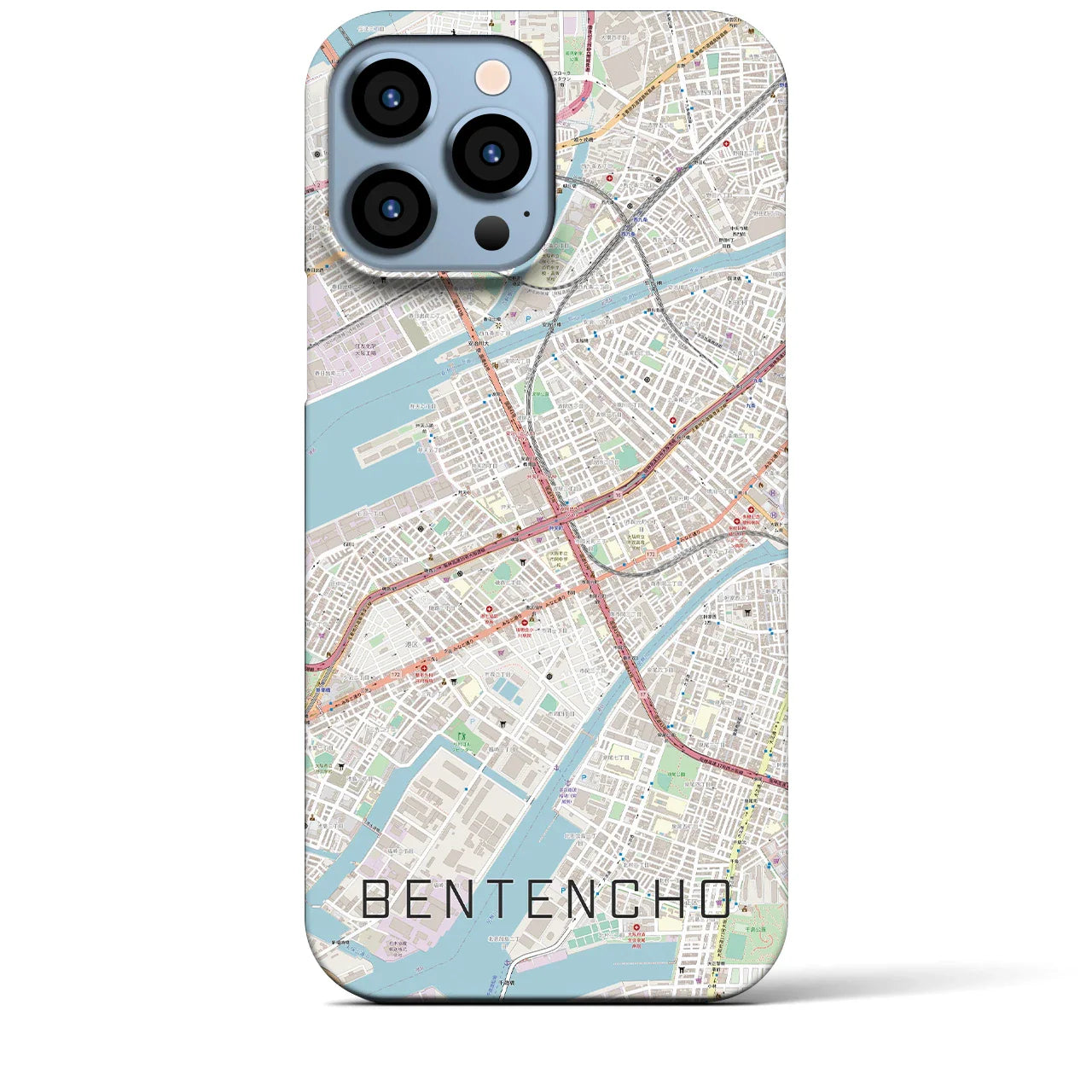 【弁天町(大阪府)】地図柄iPhoneケース(バックカバータイプ)