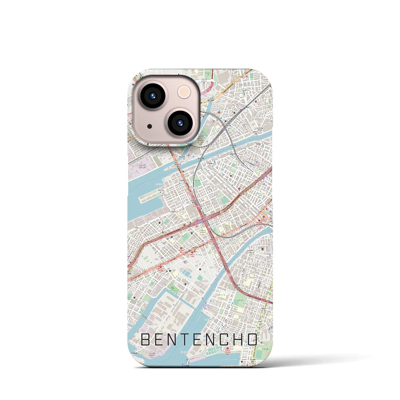 【弁天町(大阪府)】地図柄iPhoneケース(バックカバータイプ)