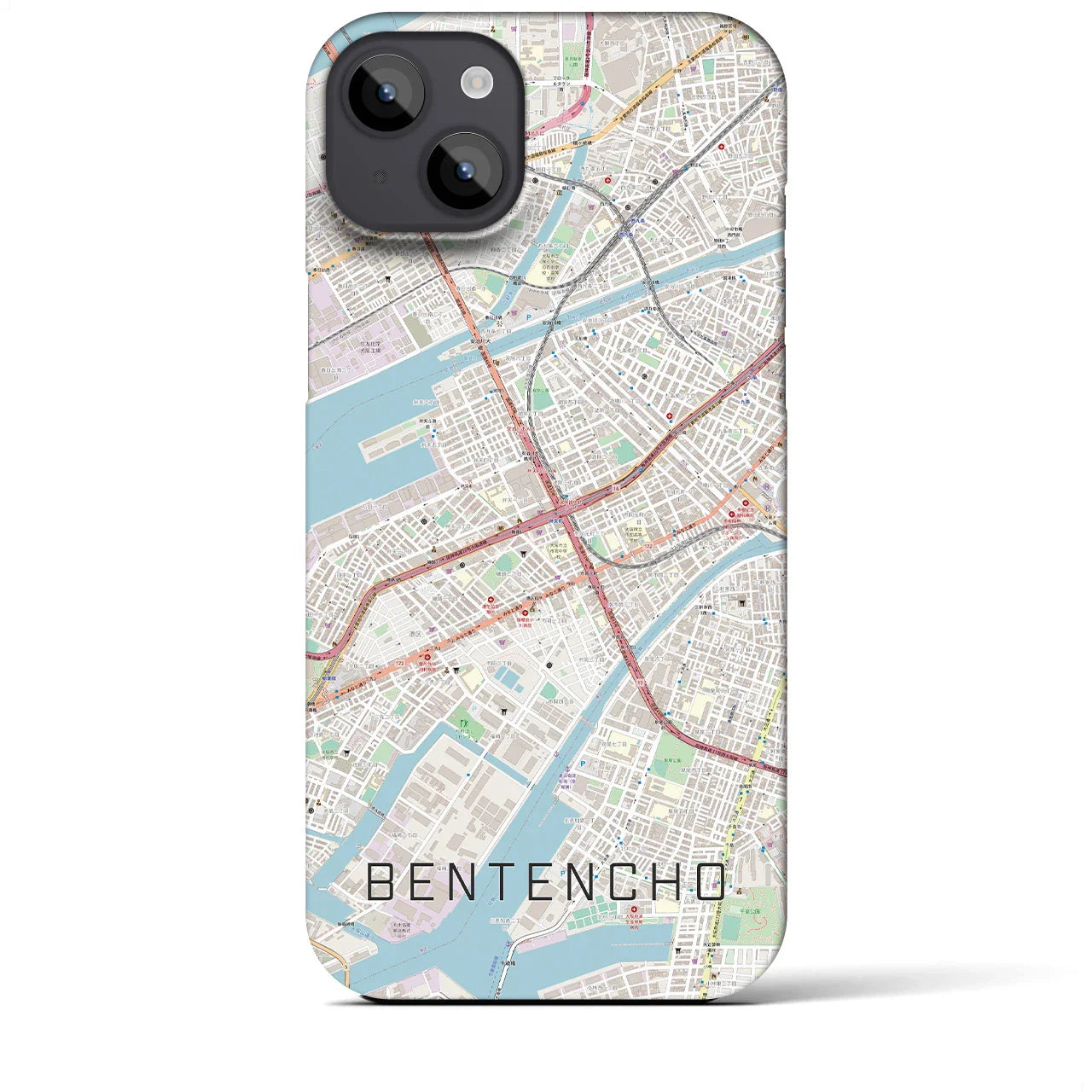 【弁天町(大阪府)】地図柄iPhoneケース(バックカバータイプ)
