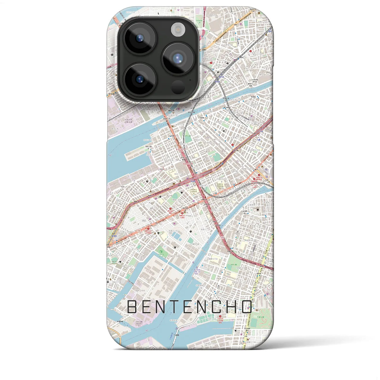 【弁天町(大阪府)】地図柄iPhoneケース(バックカバータイプ)