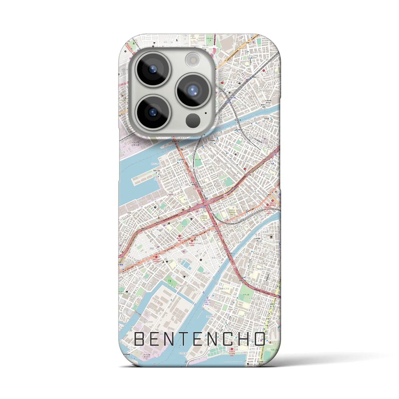 【弁天町(大阪府)】地図柄iPhoneケース(バックカバータイプ)