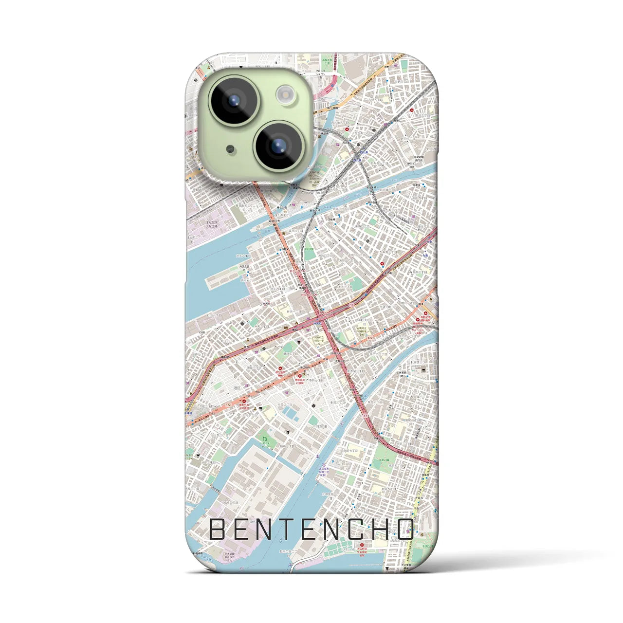 【弁天町(大阪府)】地図柄iPhoneケース(バックカバータイプ)
