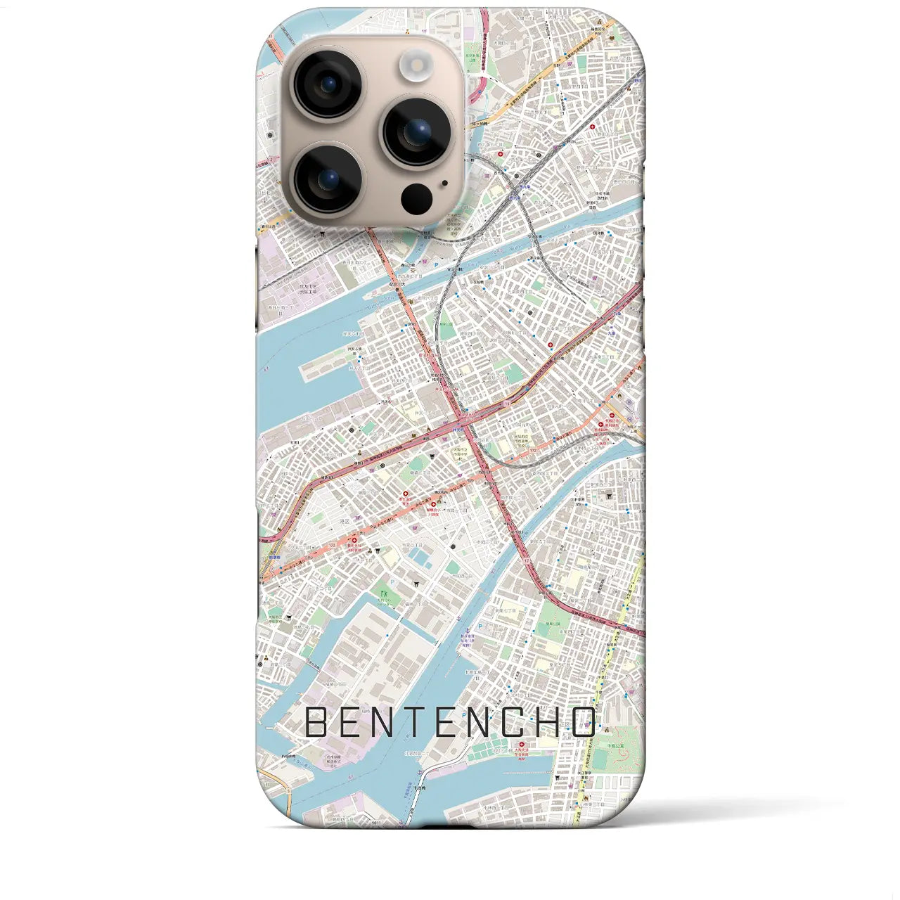 【弁天町(大阪府)】地図柄iPhoneケース(バックカバータイプ)