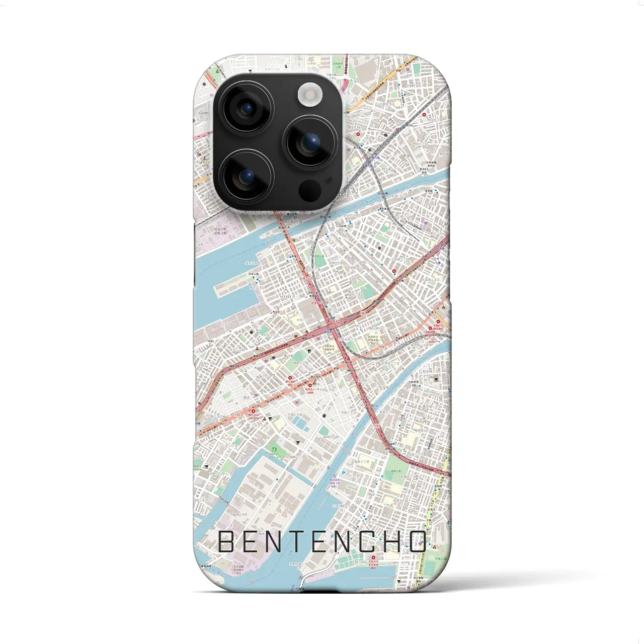 【弁天町(大阪府)】地図柄iPhoneケース(バックカバータイプ)