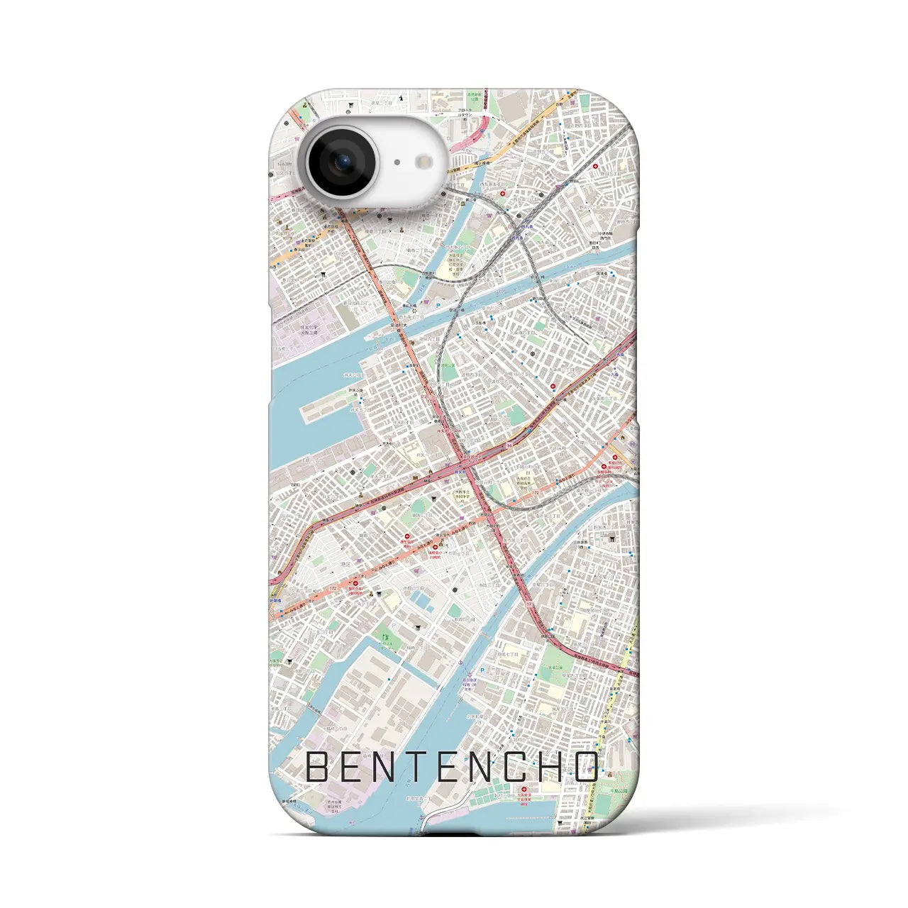 【弁天町(大阪府)】地図柄iPhoneケース(バックカバータイプ)