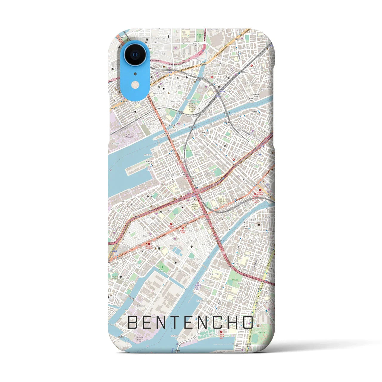【弁天町(大阪府)】地図柄iPhoneケース(バックカバータイプ)