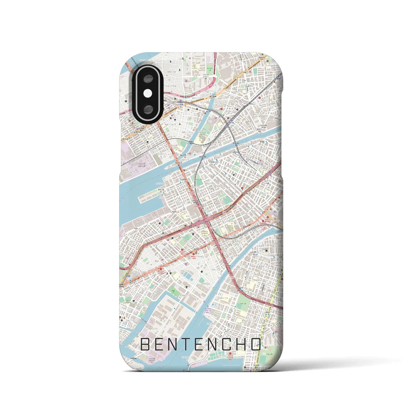 【弁天町(大阪府)】地図柄iPhoneケース(バックカバータイプ)