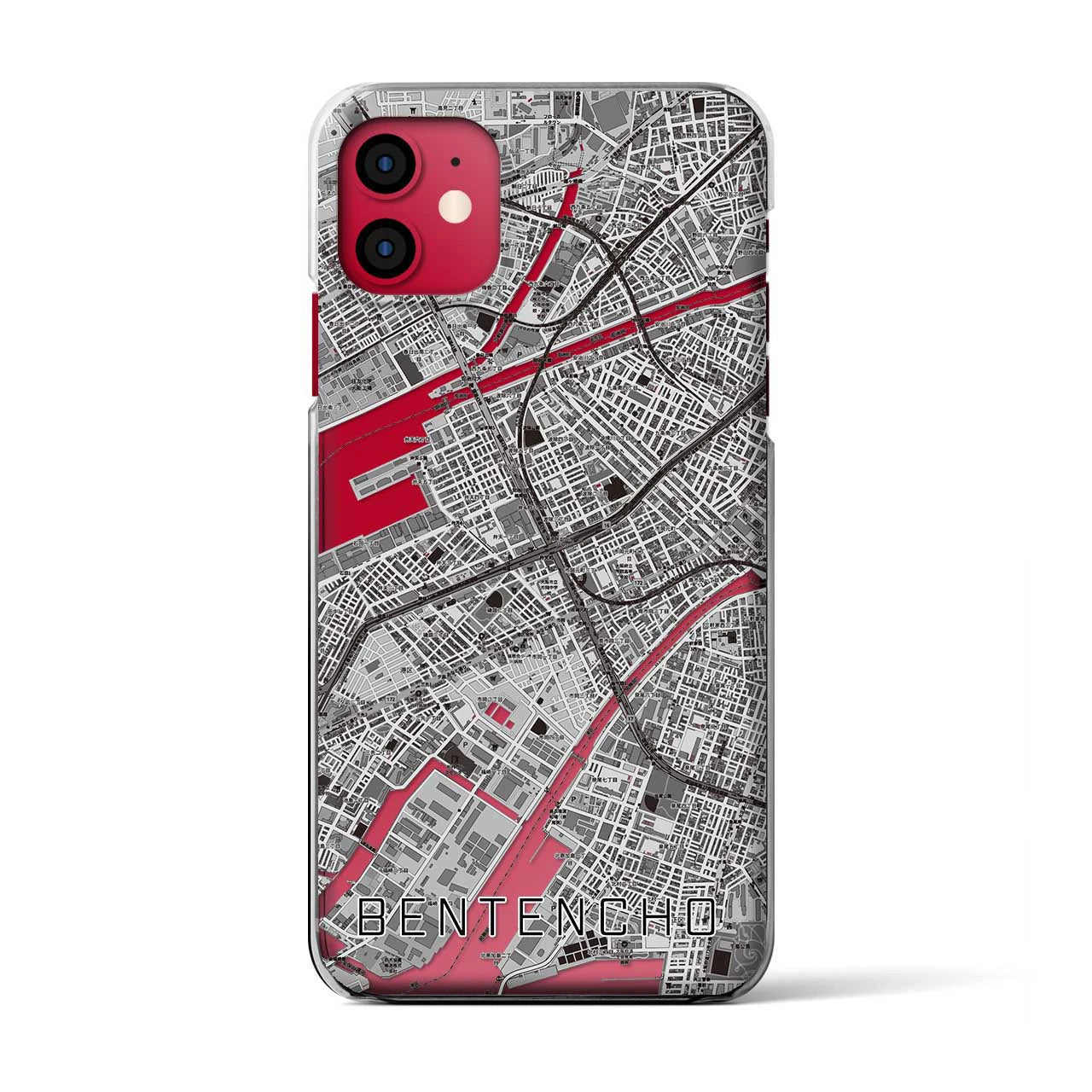 【弁天町(大阪府)】地図柄iPhoneケース(クリアタイプ)