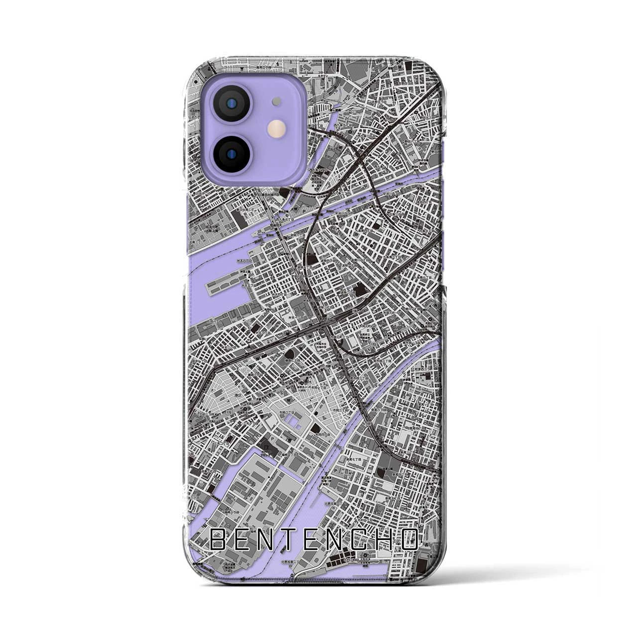 【弁天町(大阪府)】地図柄iPhoneケース(クリアタイプ)