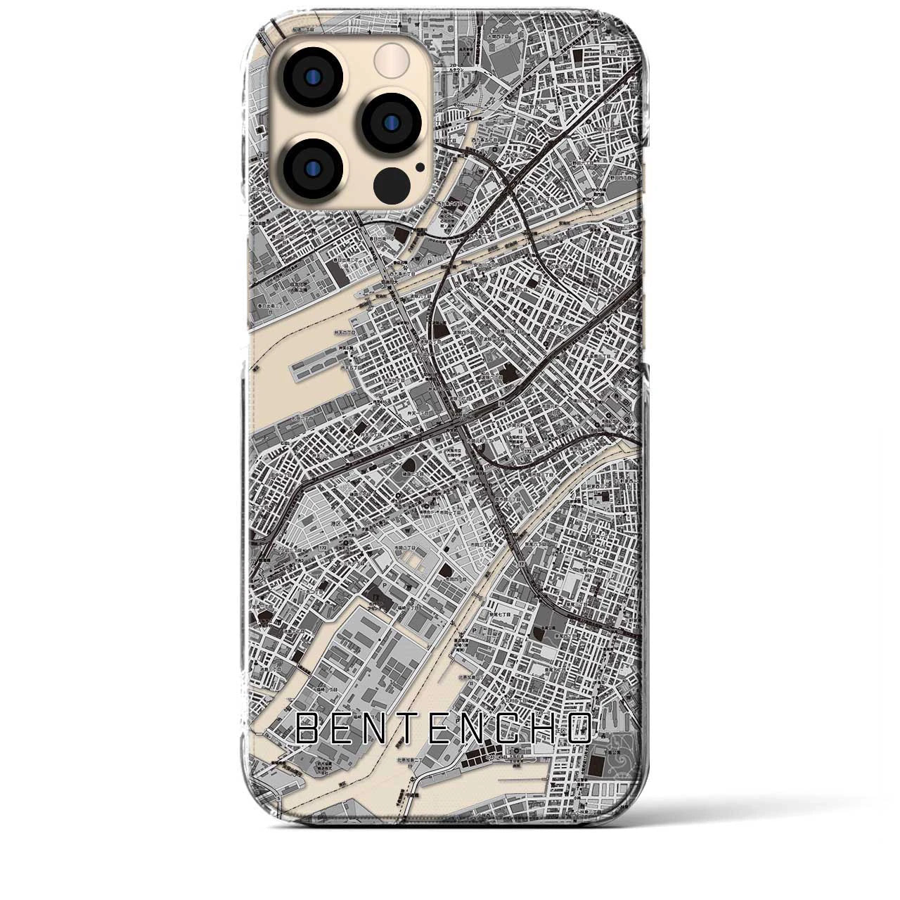 【弁天町(大阪府)】地図柄iPhoneケース(クリアタイプ)