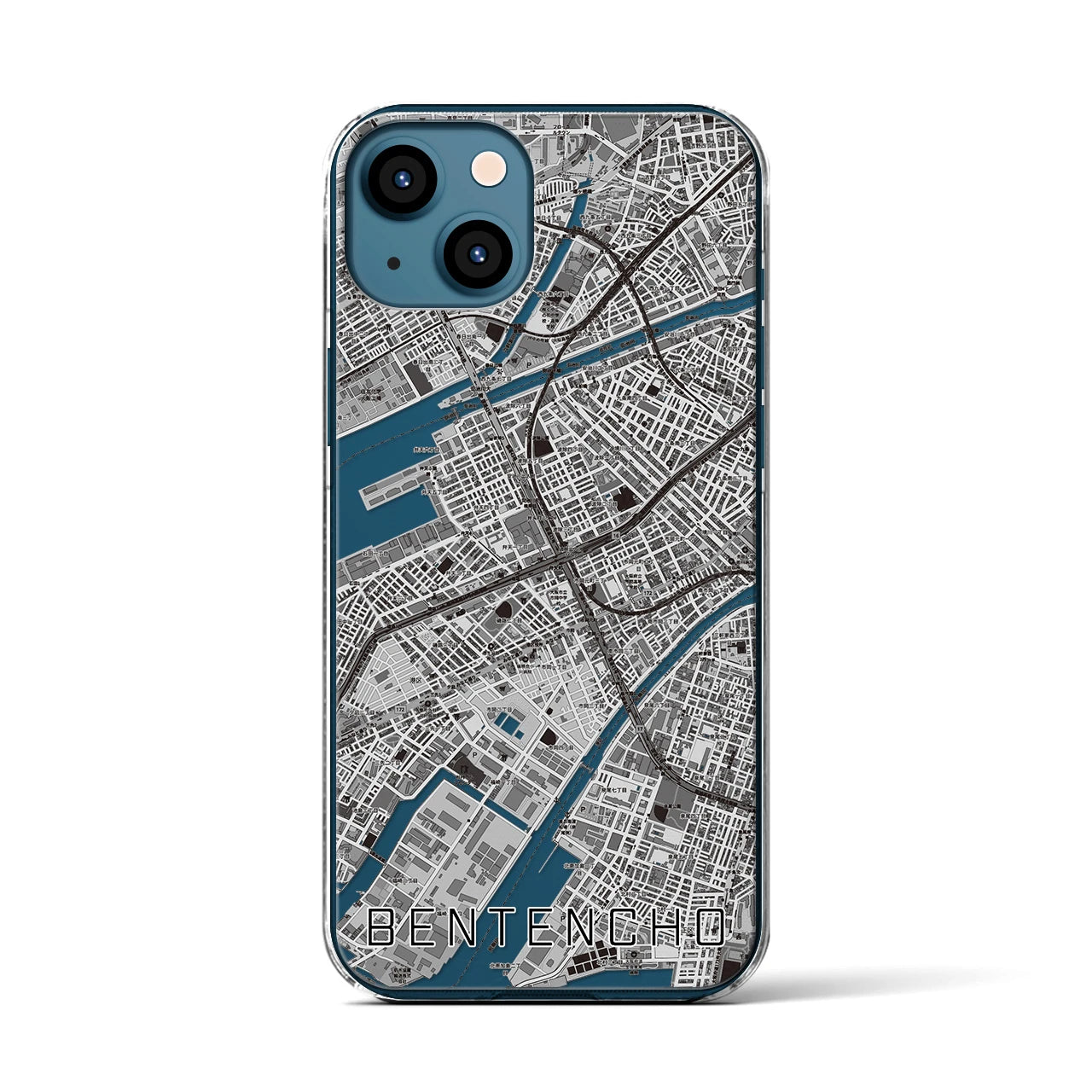 【弁天町(大阪府)】地図柄iPhoneケース(クリアタイプ)