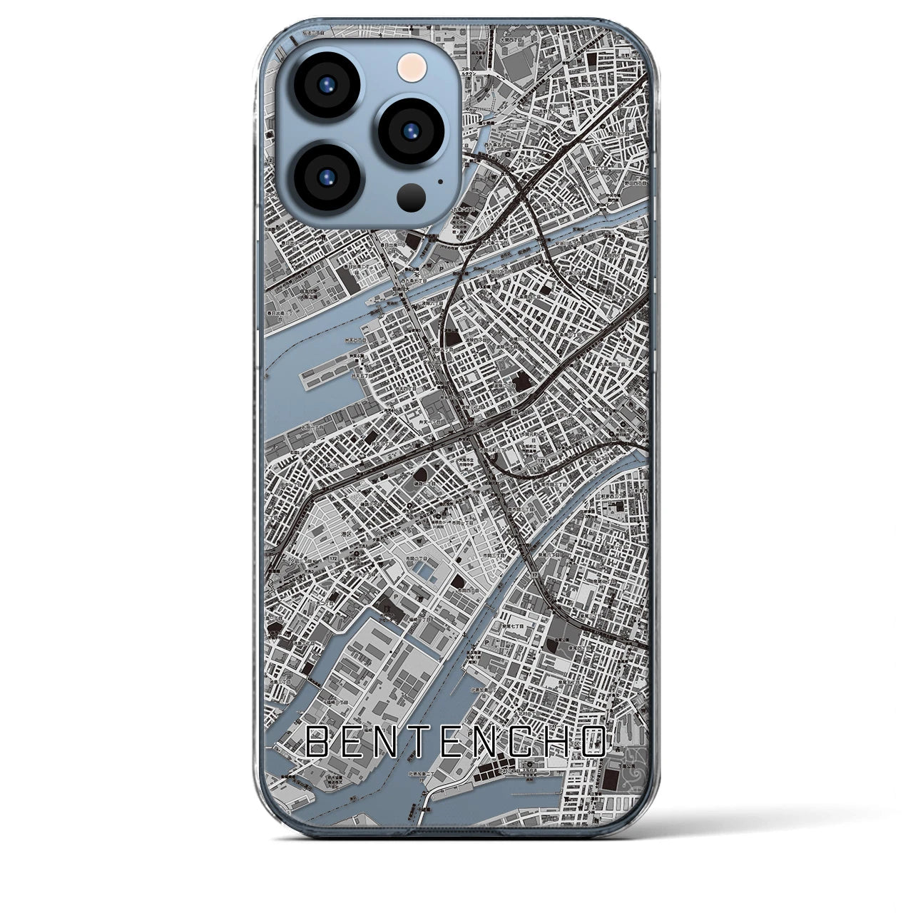 【弁天町(大阪府)】地図柄iPhoneケース(クリアタイプ)