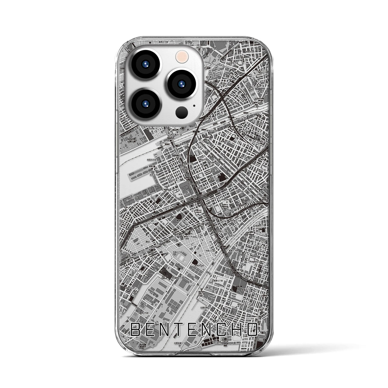 【弁天町(大阪府)】地図柄iPhoneケース(クリアタイプ)