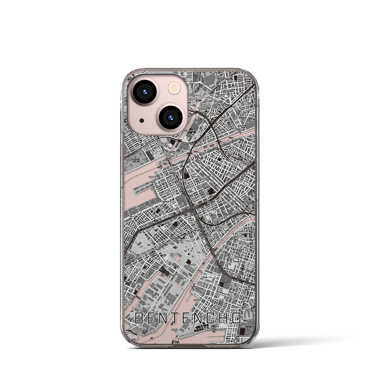 【弁天町(大阪府)】地図柄iPhoneケース(クリアタイプ)