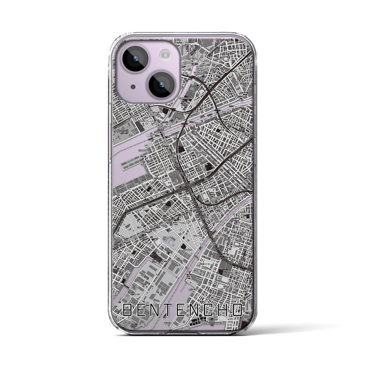 【弁天町(大阪府)】地図柄iPhoneケース(クリアタイプ)