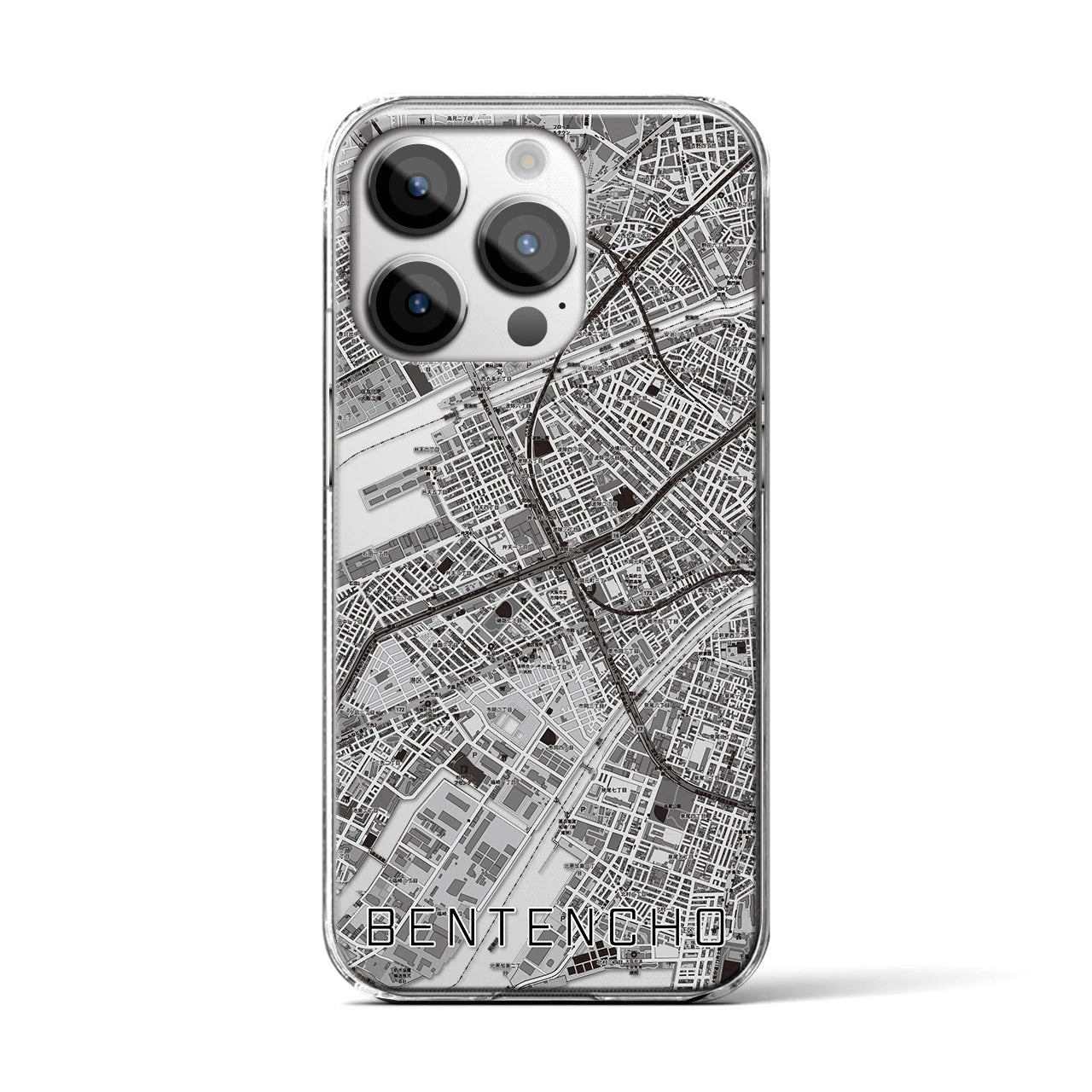 【弁天町(大阪府)】地図柄iPhoneケース(クリアタイプ)