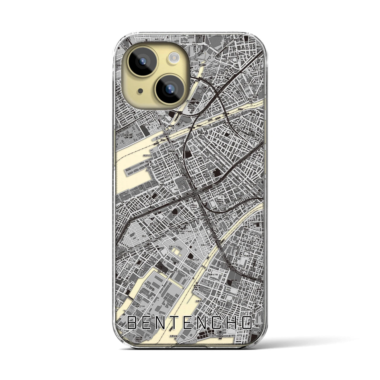 【弁天町(大阪府)】地図柄iPhoneケース(クリアタイプ)