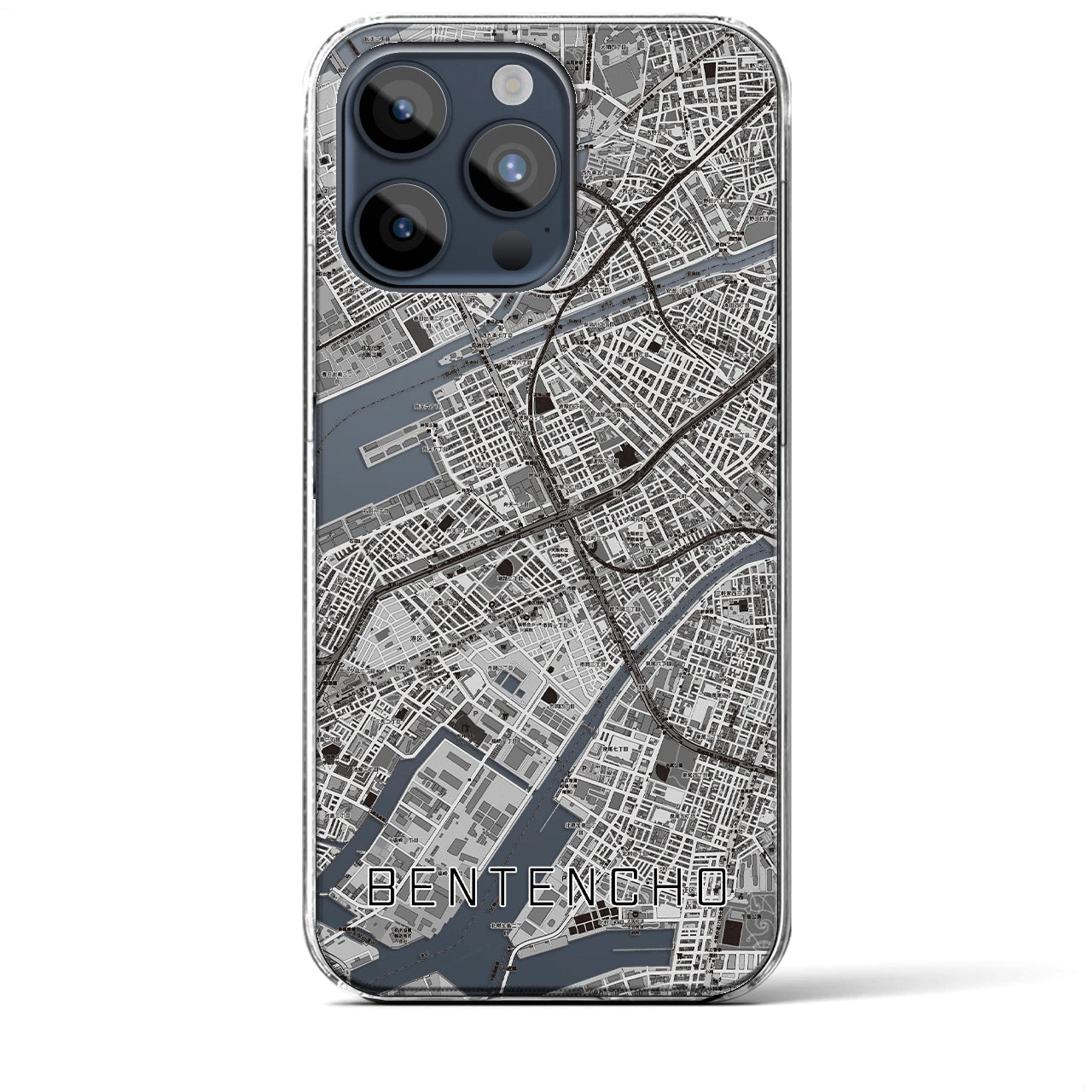 【弁天町(大阪府)】地図柄iPhoneケース(クリアタイプ)