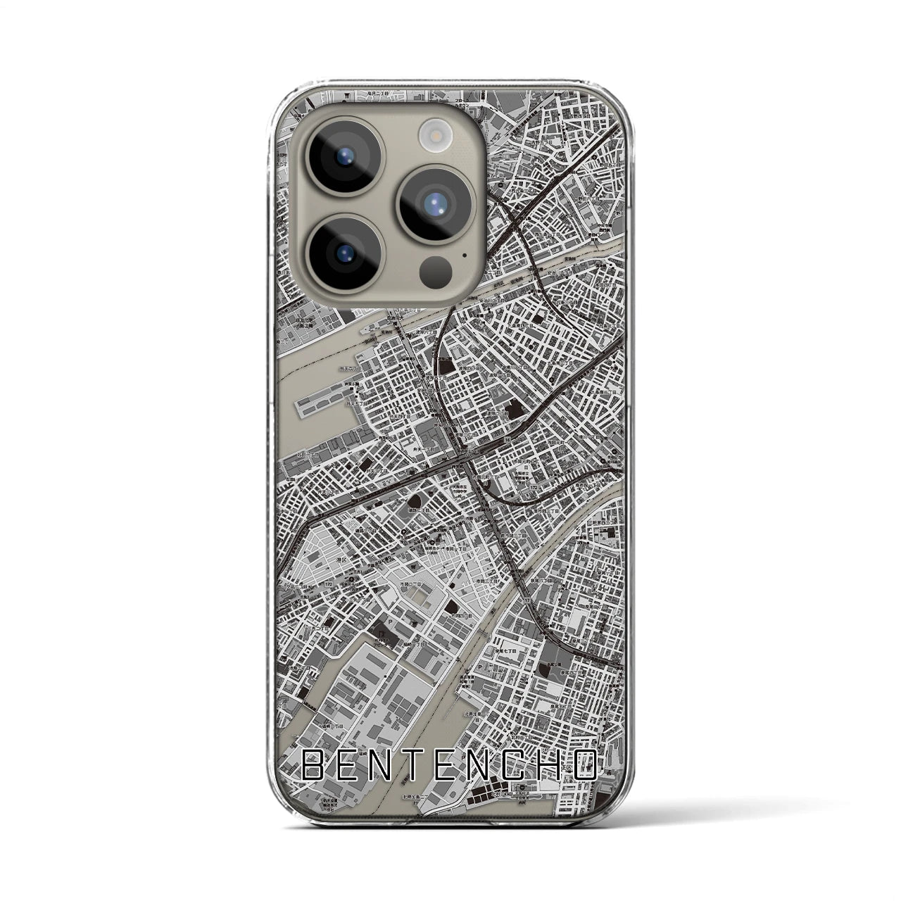 【弁天町(大阪府)】地図柄iPhoneケース(クリアタイプ)