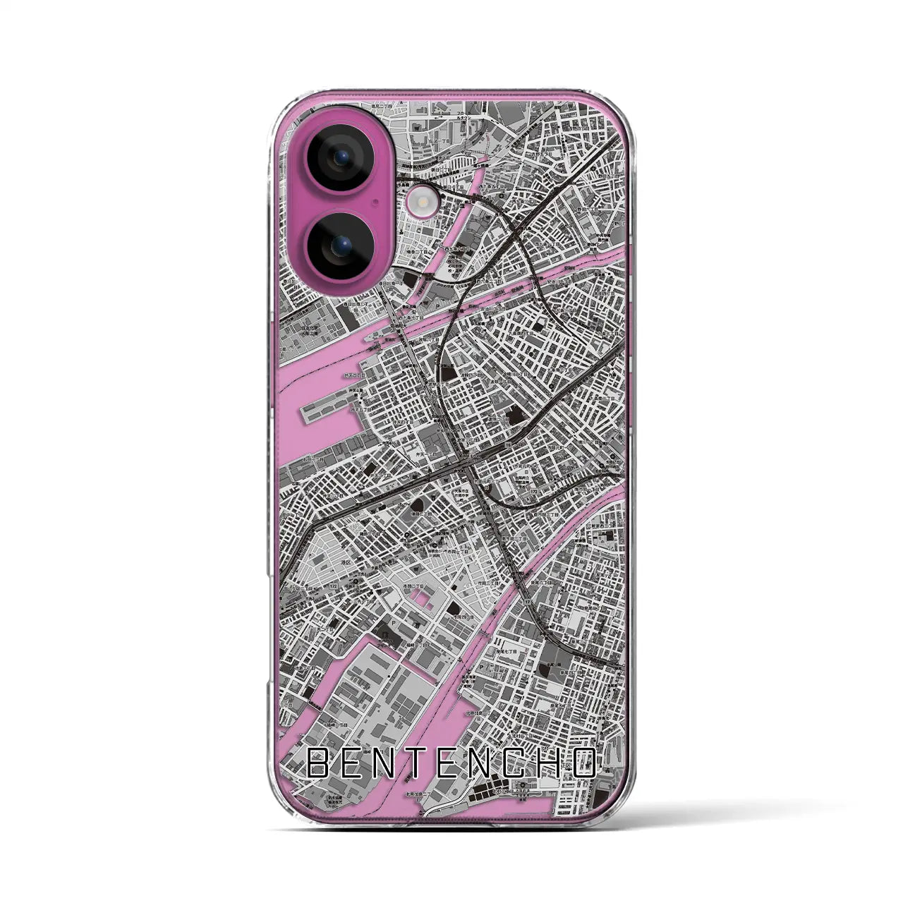 【弁天町(大阪府)】地図柄iPhoneケース(クリアタイプ)