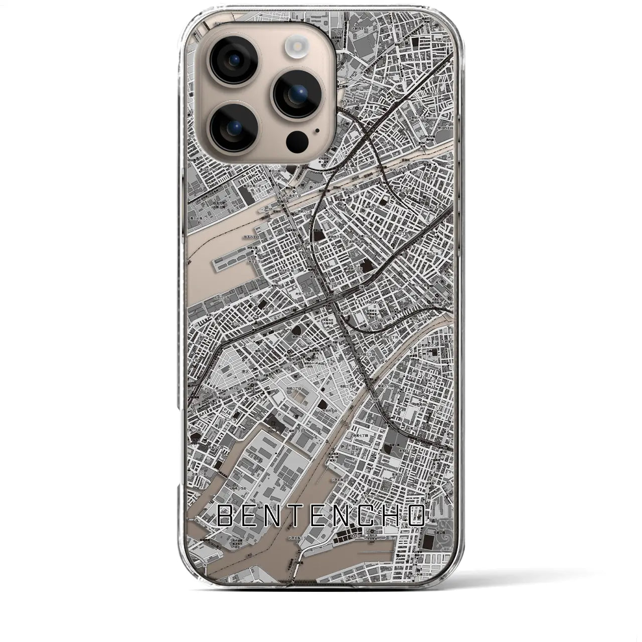 【弁天町(大阪府)】地図柄iPhoneケース(クリアタイプ)