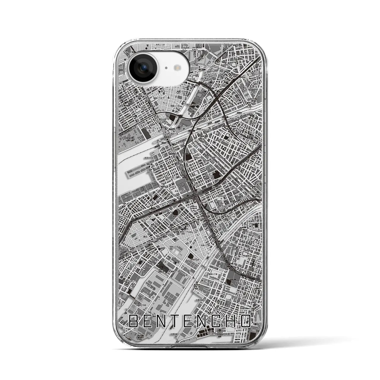 【弁天町(大阪府)】地図柄iPhoneケース(クリアタイプ)