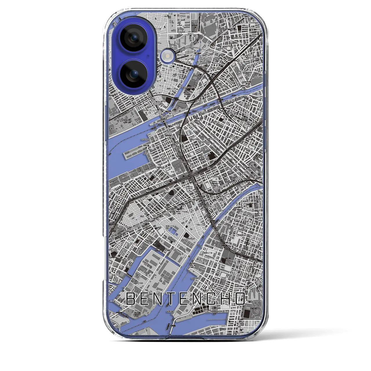 【弁天町(大阪府)】地図柄iPhoneケース(クリアタイプ)